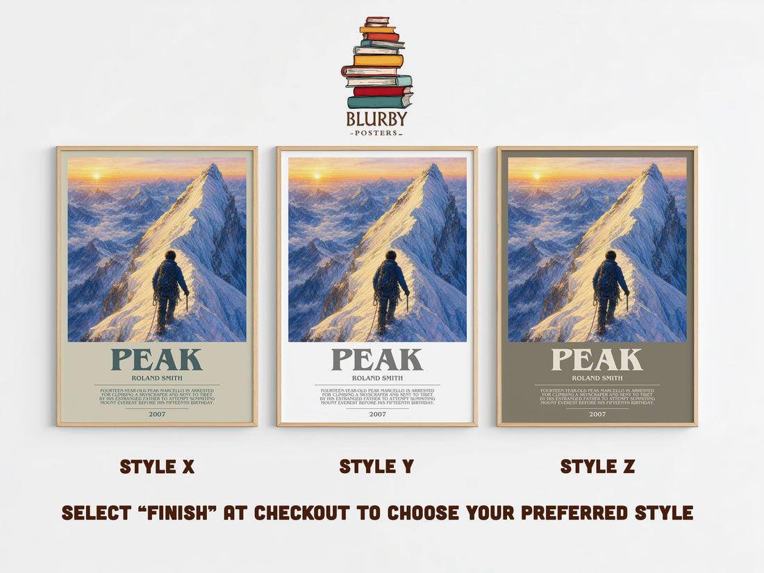 Peak bookish print in frame leaning in hallway – young adult wall art (mockup)
