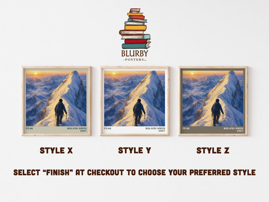 Peak literary print in frame leaning in hallway – young adult wall art (mockup)