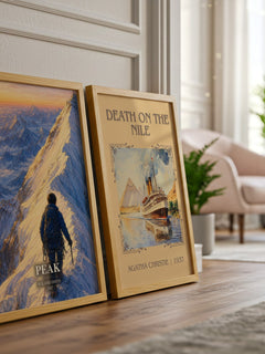 Peak watercolour print framed by window – literary home decor