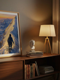 Peak watercolour print on bookshelf – Roland Smith fan gift