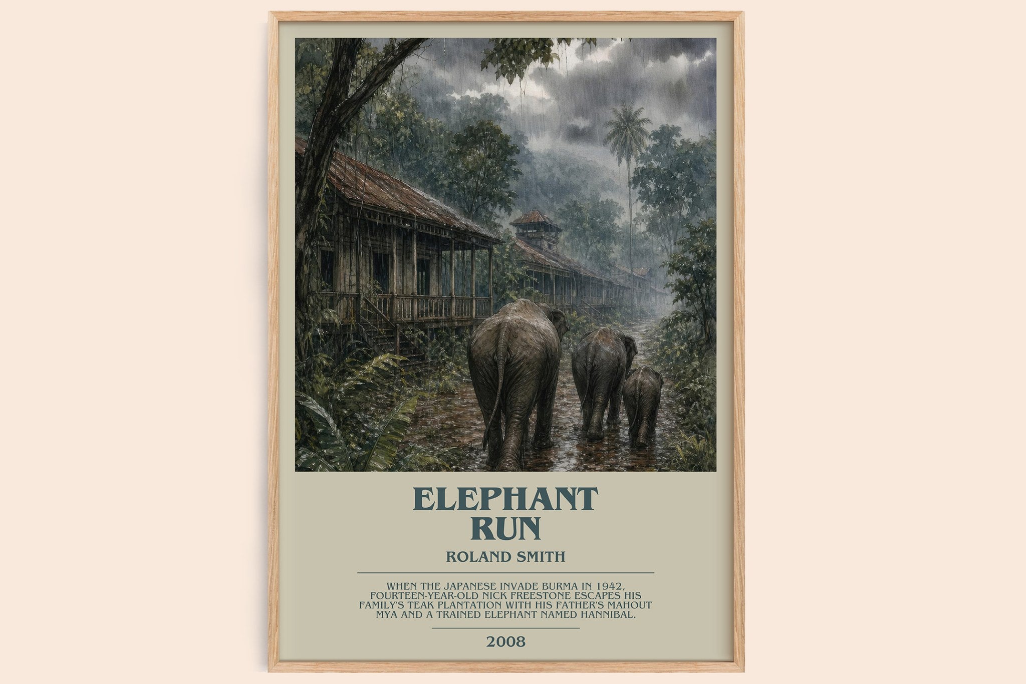 Elephant run Bookish Wall Art by Roland Smith