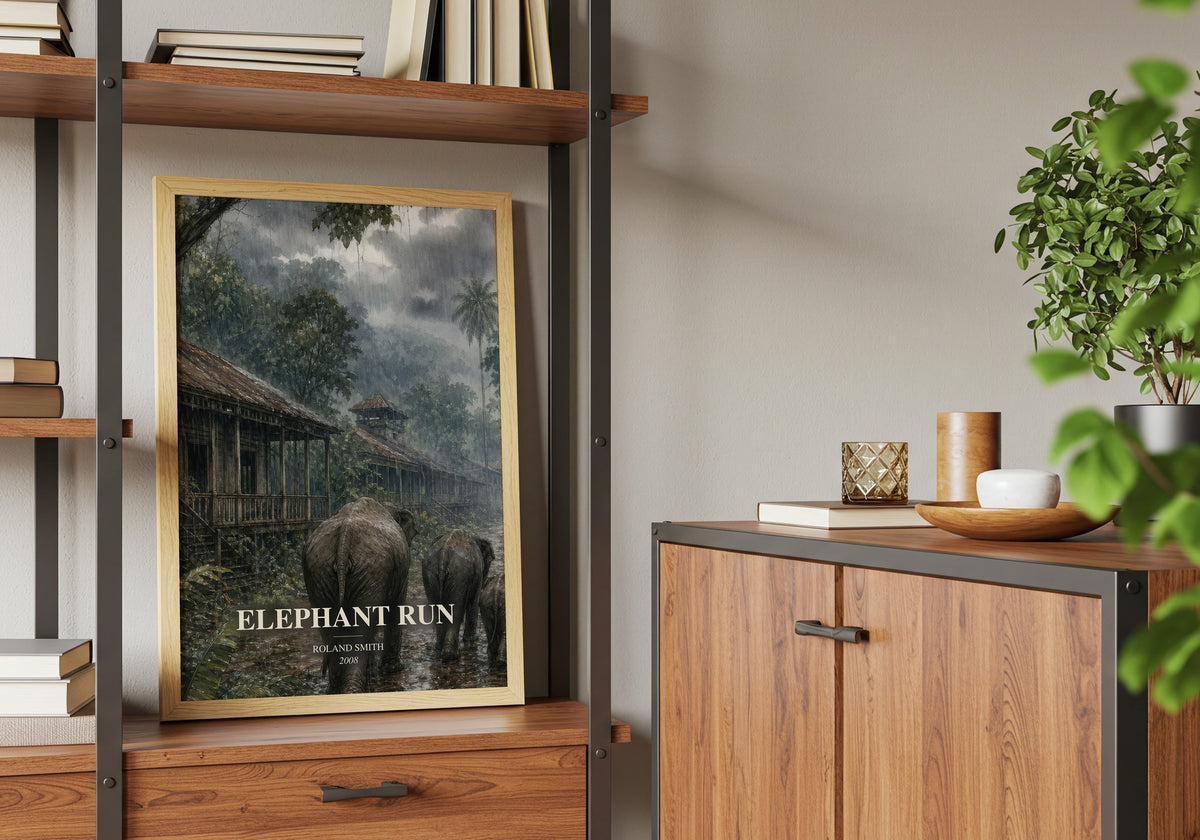 Elephant run book watercolour illustration paper finish options – matte satin gloss