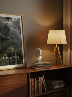 Elephant run watercolour print on bookshelf – Roland Smith fan gift