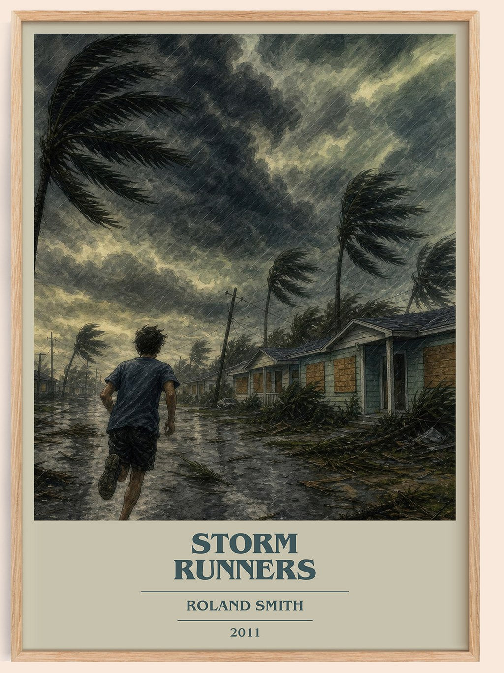 Storm Runners book cover book poster by Roland Smith – framed literary art print