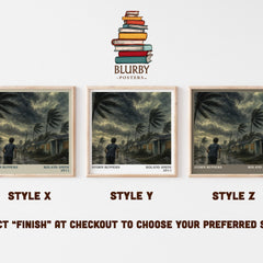 Storm Runners literary print in frame leaning in hallway – adventure wall art
