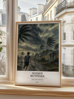 Storm Runners book cover poster colour and style options – Roland Smith book art