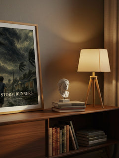 Storm Runners watercolour print on bookshelf – Roland Smith fan gift