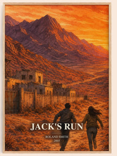 Jack's run watercolour book poster by Roland Smith – framed literary art print