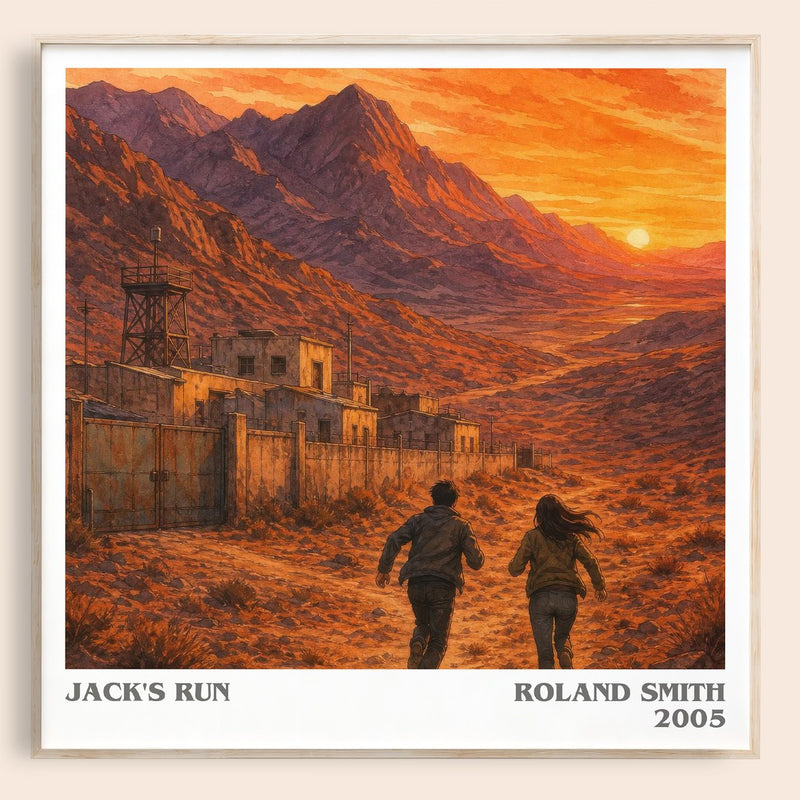 Jack's run literary book poster by Roland Smith – framed literary art print