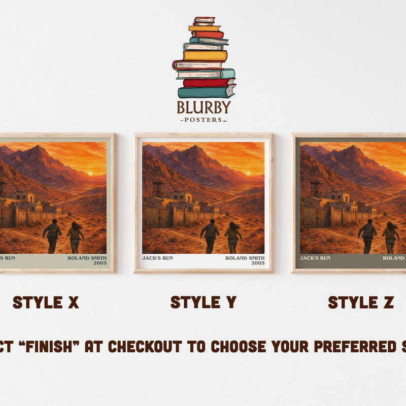 Jack's run literary print in frame leaning in hallway – young adult wall art