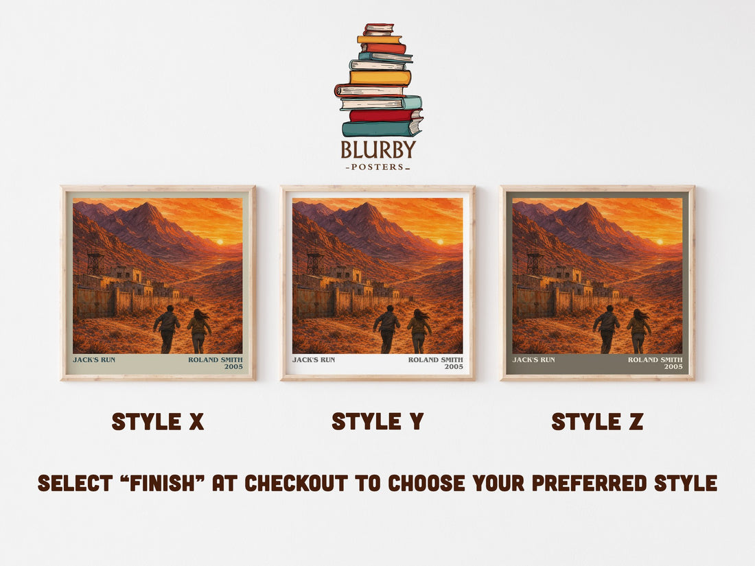 Jack's run literary print in frame leaning in hallway – young adult wall art (mockup)
