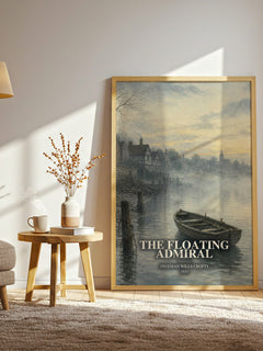 The Floating Admiral watercolour print in frame leaning in hallway – mystery wall art
