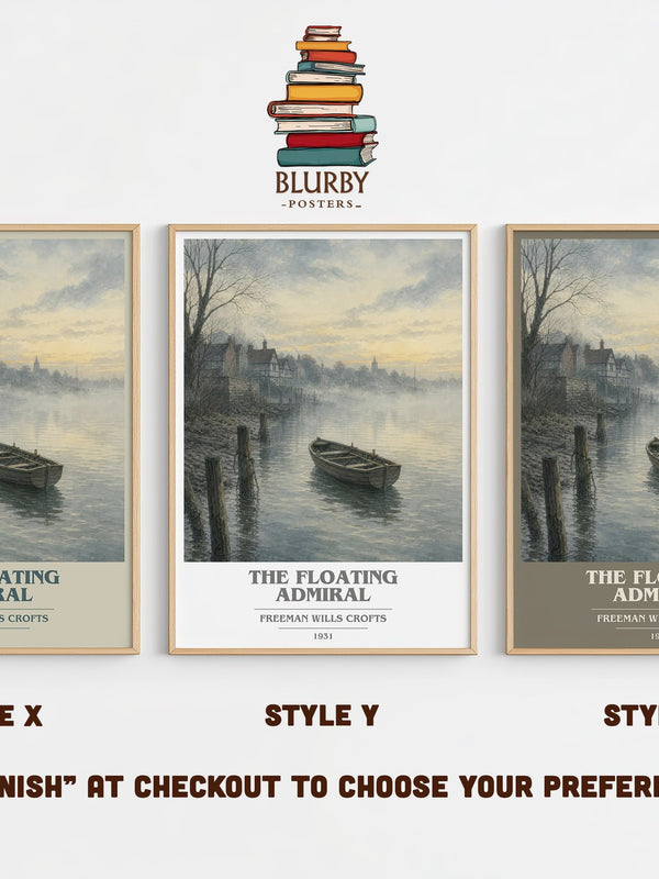 The Floating Admiral book cover print in frame leaning in hallway – mystery wall art