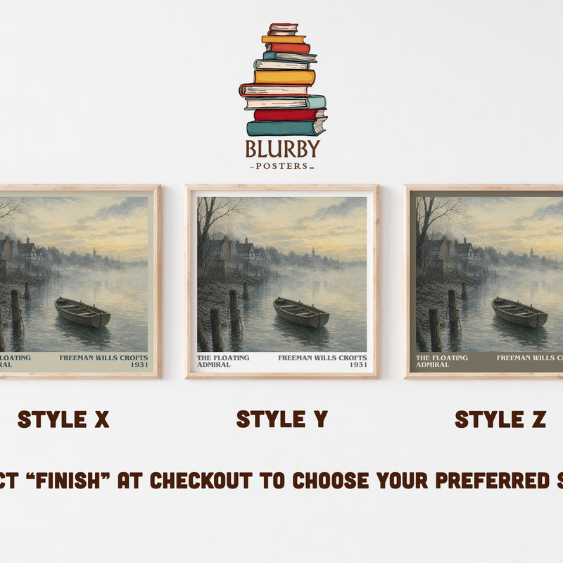The Floating Admiral literary print in frame leaning in hallway – mystery wall art