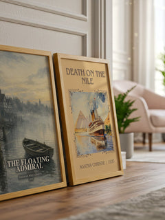 The Floating Admiral watercolour print framed by window – literary home decor