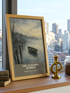 The Floating Admiral book cover print framed by window – literary home decor