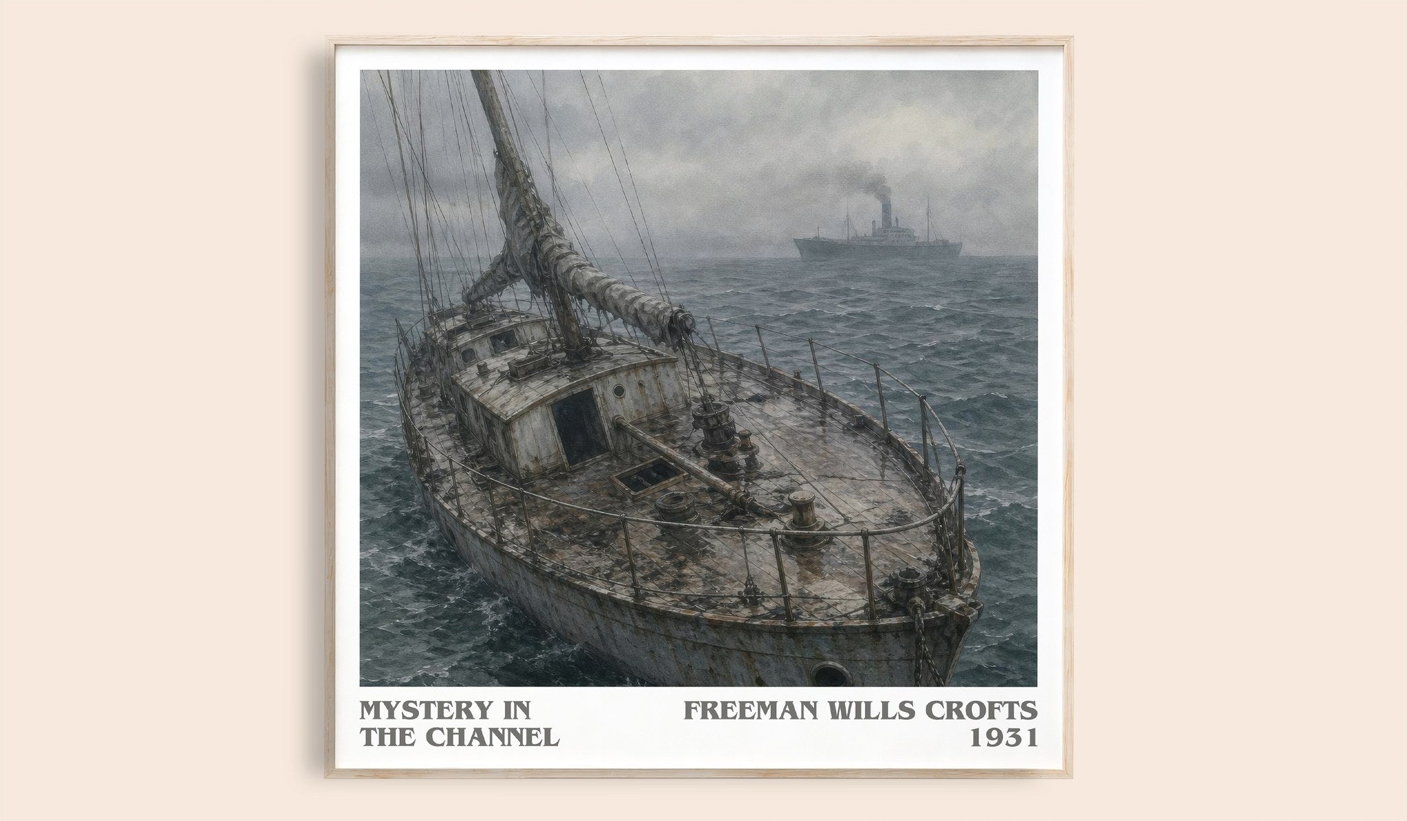 Mystery in the channel Literary Art Print by Freeman Wills Crofts