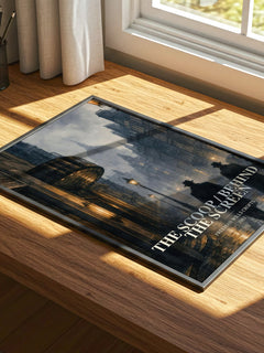 The Scoop / Behind the Screen watercolour book poster framed on wall – mystery wall art