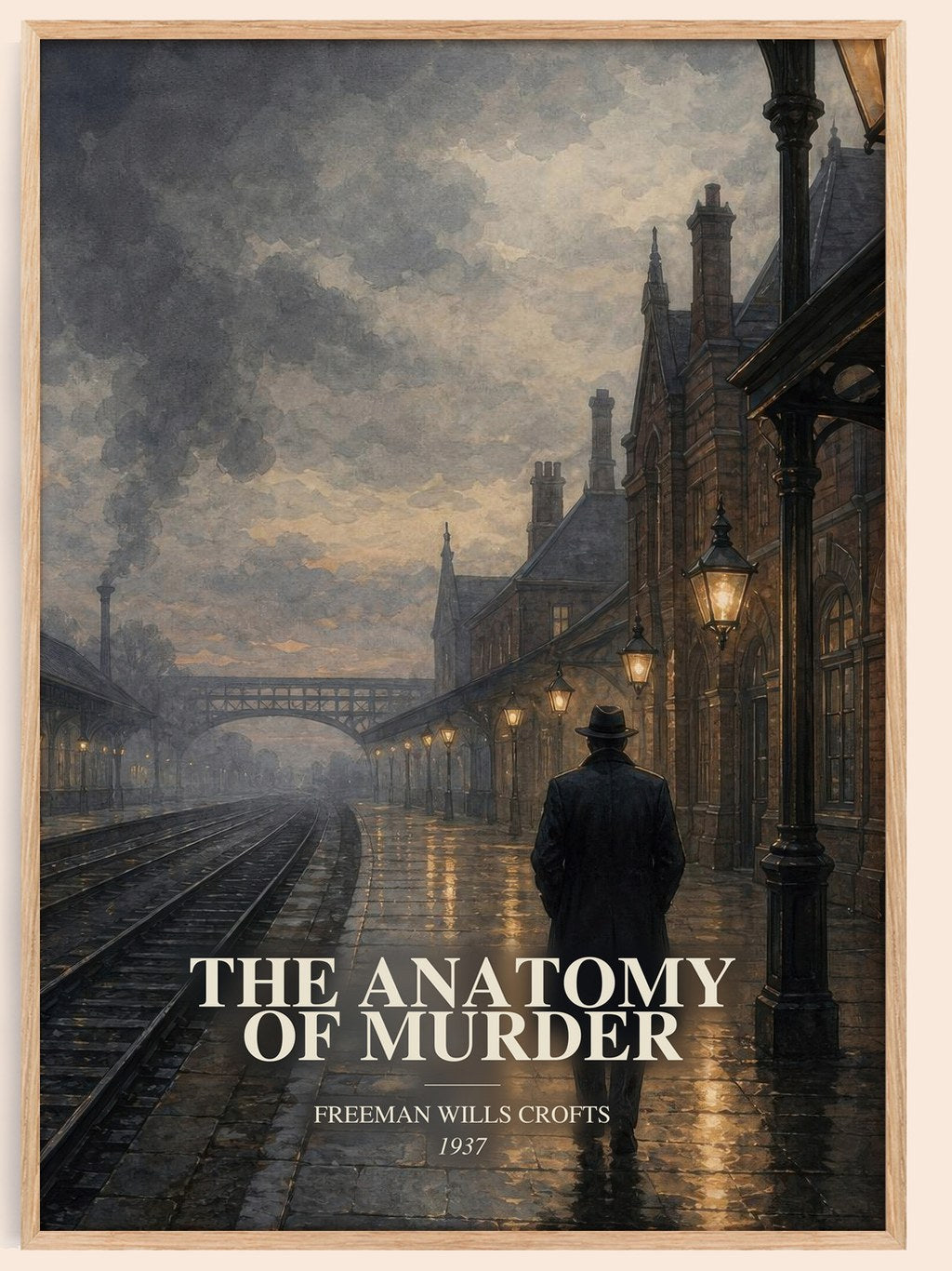 The Anatomy of murder watercolour book poster by Freeman Wills Crofts – framed literary art print