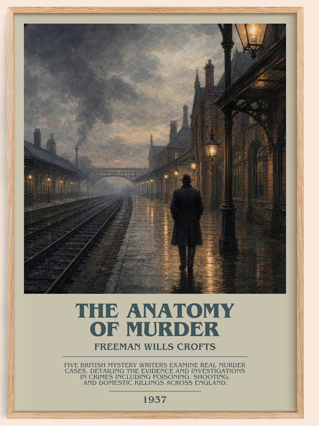 The Anatomy of murder bookish book poster by Freeman Wills Crofts – framed literary art print