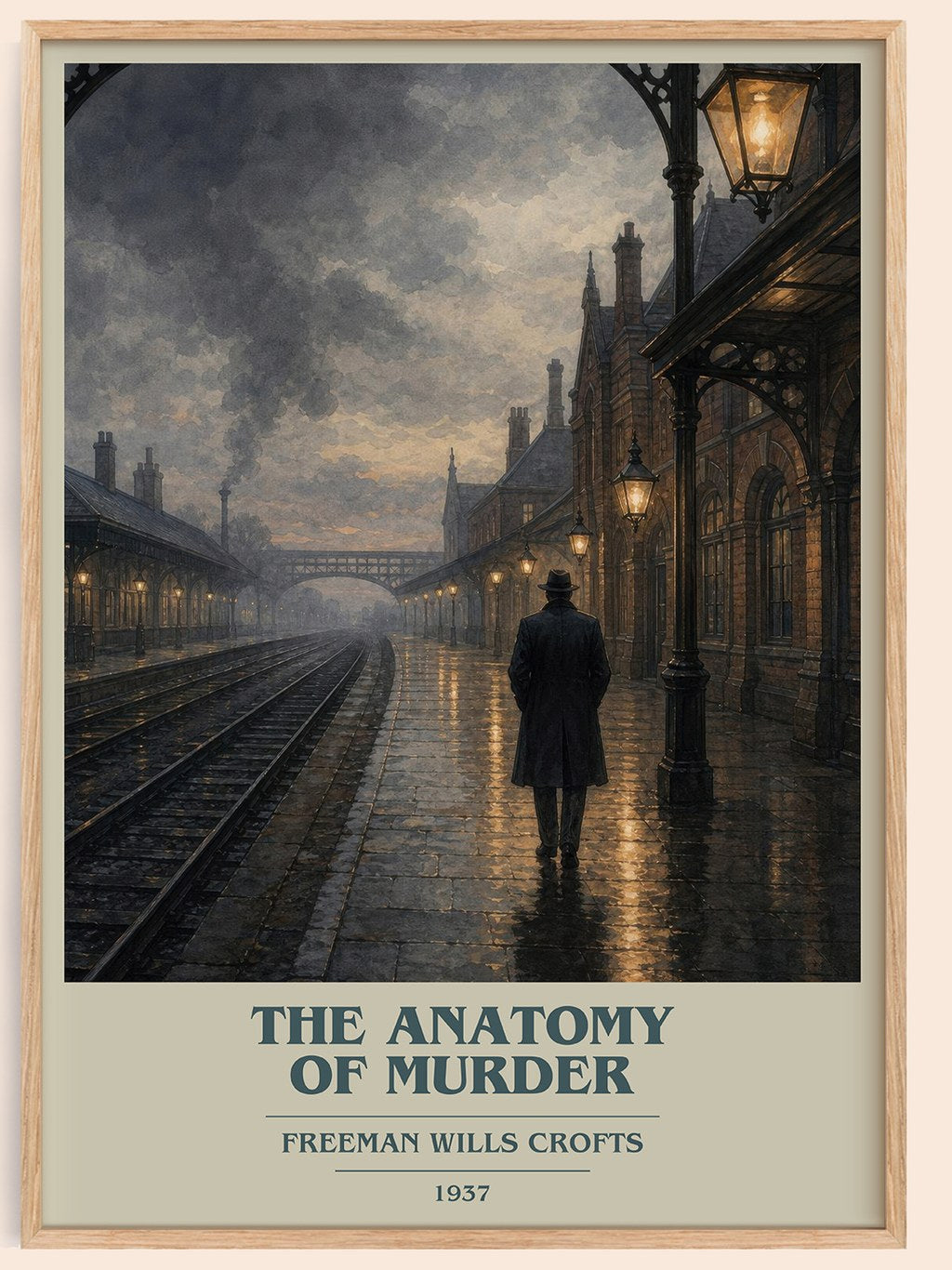 The Anatomy of murder book cover book poster by Freeman Wills Crofts – framed literary art print