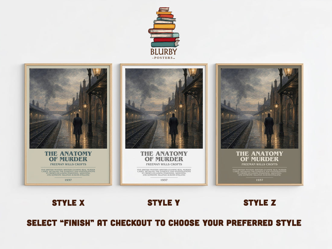 The Anatomy of murder bookish print in frame leaning in hallway – crime wall art (mockup)