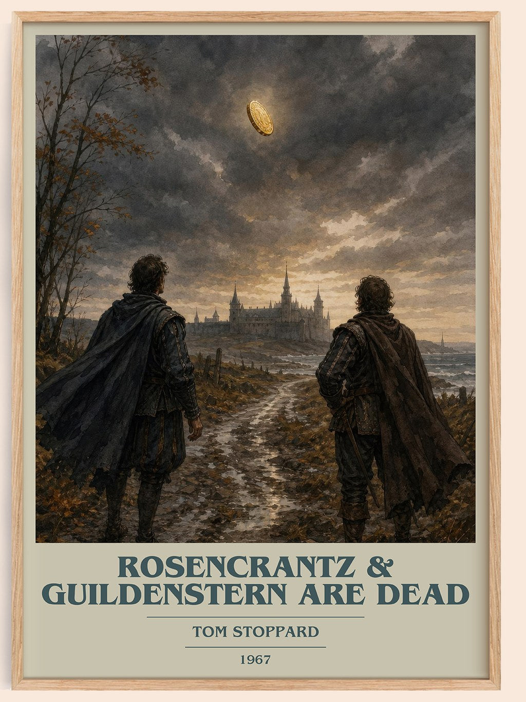 Rosencrantz & Guildenstern are dead book cover book poster by Tom Stoppard – framed literary art print