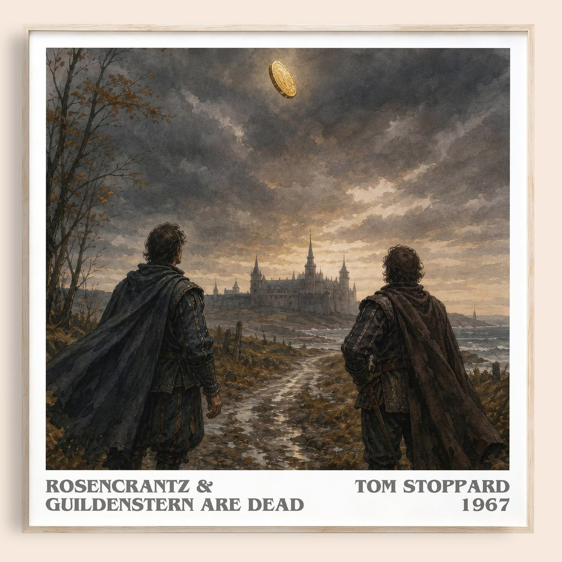 Rosencrantz & Guildenstern are dead literary book poster by Tom Stoppard – framed literary art print