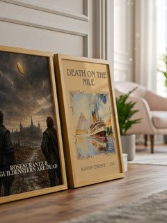 Rosencrantz & Guildenstern are dead watercolour print framed by window – literary home decor