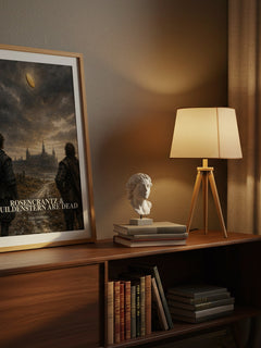 Rosencrantz & Guildenstern are dead watercolour print on bookshelf – Tom Stoppard fan gift