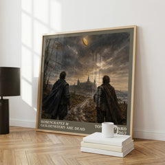 Rosencrantz & Guildenstern are dead literary print framed by window – literary home decor