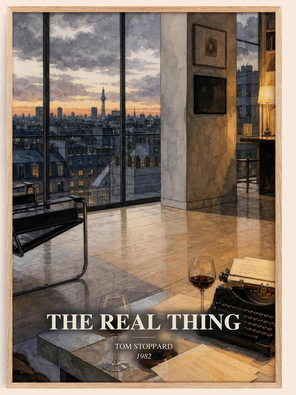 The real thing watercolour book poster by Tom Stoppard – framed literary art print