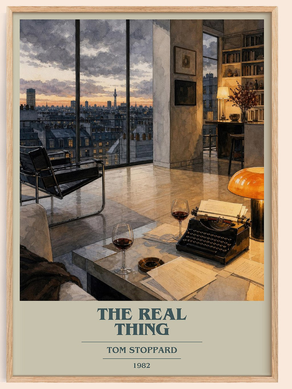 The real thing book cover book poster by Tom Stoppard – framed literary art print
