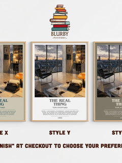 The real thing bookish print in frame leaning in hallway – literary fiction wall art