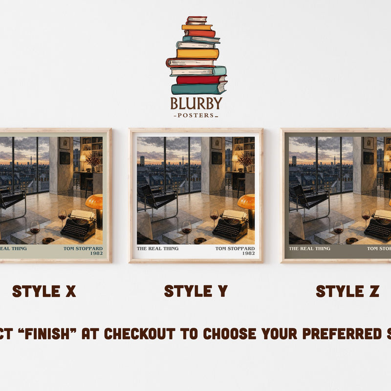 The real thing literary print in frame leaning in hallway – literary fiction wall art