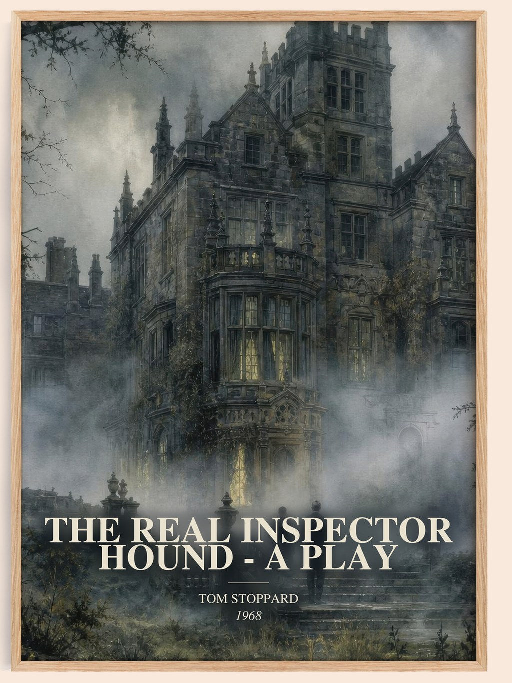 The Real Inspector Hound -  A Play watercolour book poster by Tom Stoppard – framed literary art print