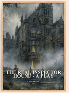 The Real Inspector Hound -  A Play watercolour book poster by Tom Stoppard – framed literary art print