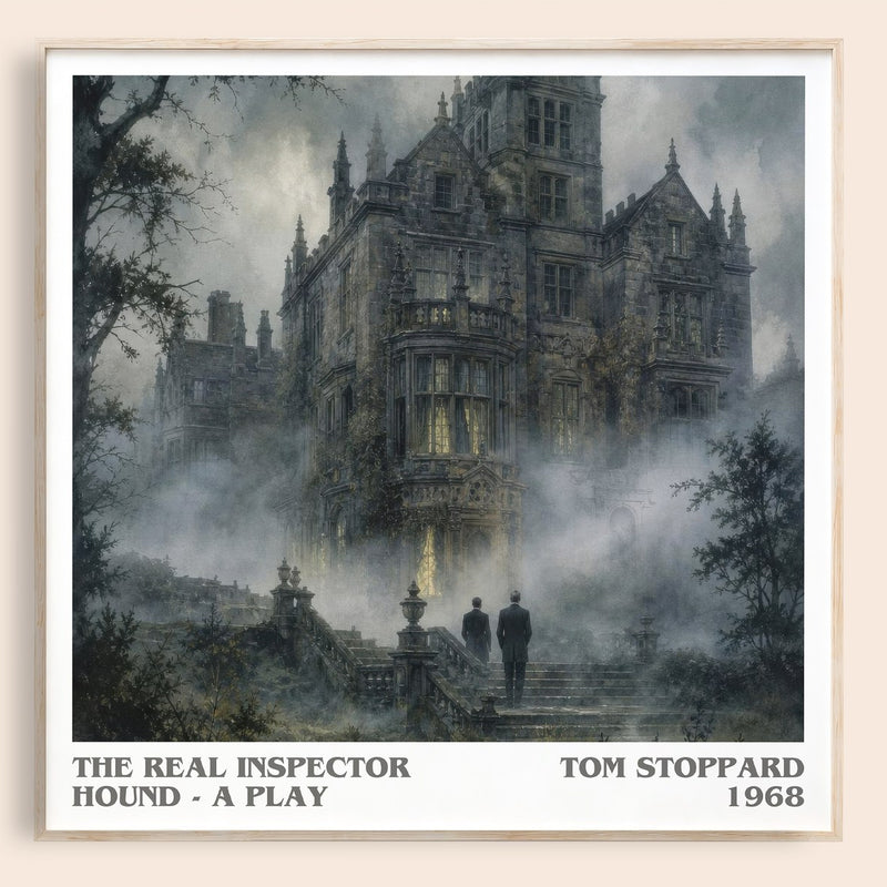 The Real Inspector Hound -  A Play literary book poster by Tom Stoppard – framed literary art print