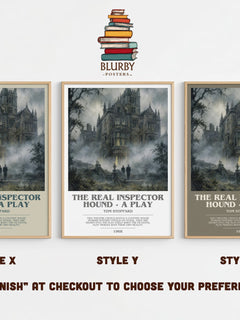 The Real Inspector Hound -  A Play bookish print in frame leaning in hallway – literary fiction wall art