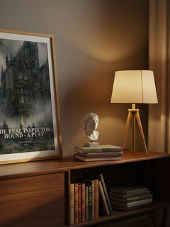The Real Inspector Hound -  A Play watercolour print on bookshelf – Tom Stoppard fan gift