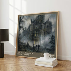 The Real Inspector Hound -  A Play literary print framed by window – literary home decor