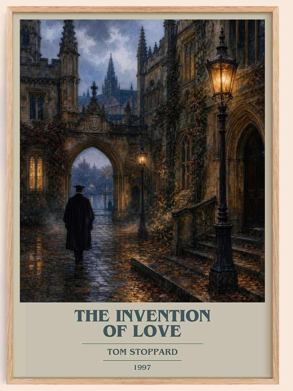 The invention of love book cover book poster by Tom Stoppard – framed literary art print