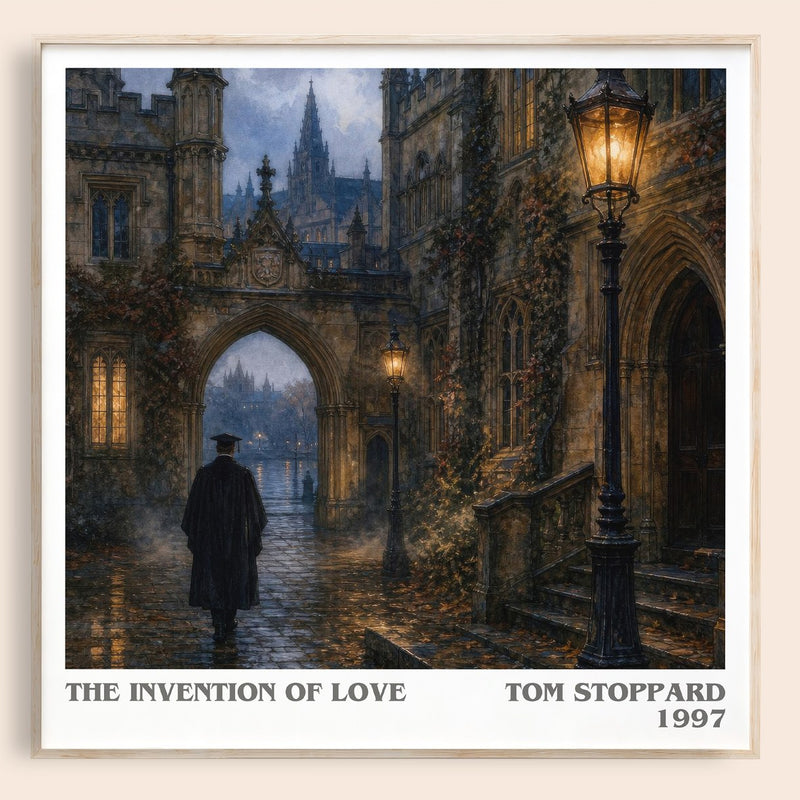 The invention of love literary book poster by Tom Stoppard – framed literary art print