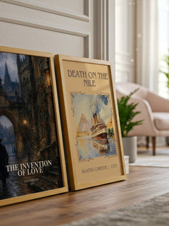 The invention of love watercolour print framed by window – literary home decor