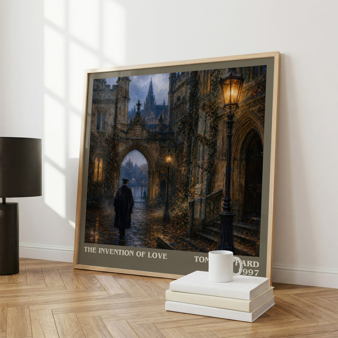 The invention of love literary print framed by window – literary home decor