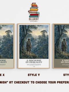 A discourse on inequality book cover print in frame leaning in hallway – philosophy wall art