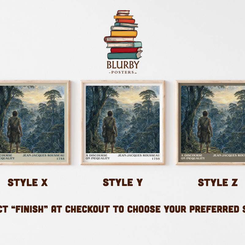 A discourse on inequality literary print in frame leaning in hallway – philosophy wall art
