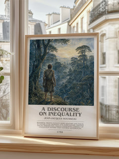 A discourse on inequality bookish poster colour and style options – Jean-Jacques Rousseau book art