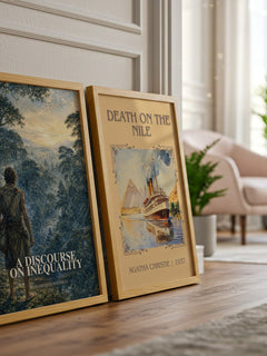 A discourse on inequality watercolour print framed by window – literary home decor