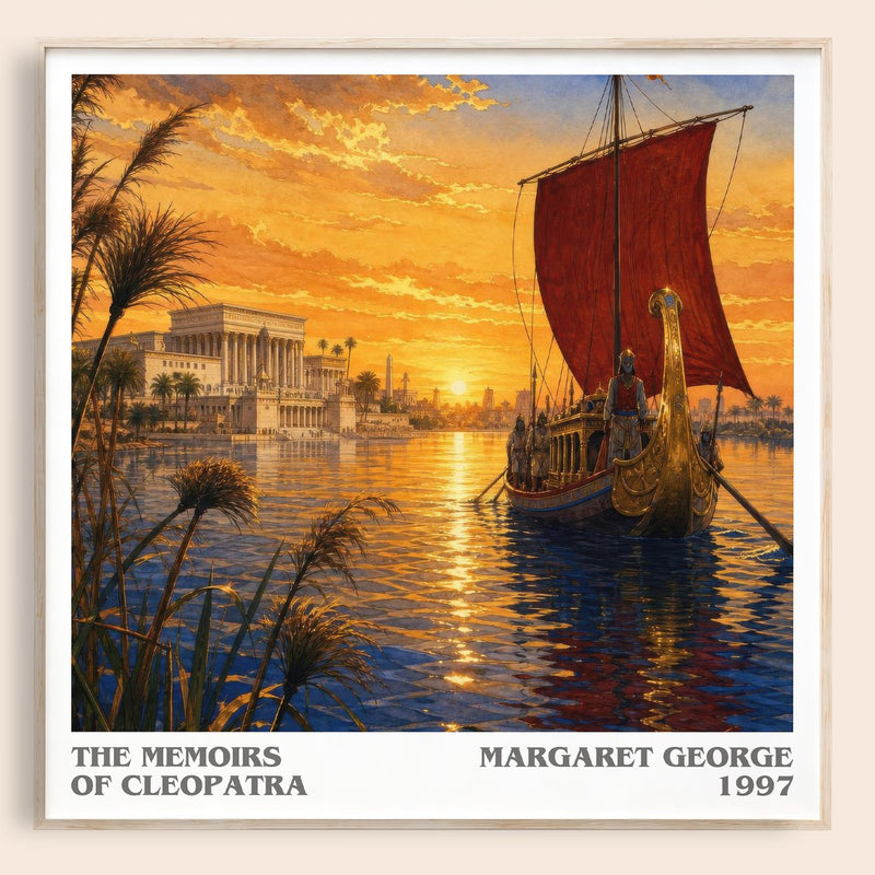 The Memoirs of Cleopatra literary book poster by Margaret George – framed literary art print